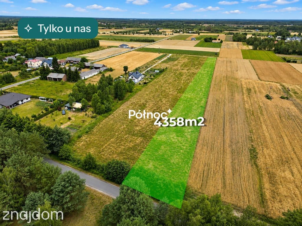 Działka nad jeziorem Kunów 4350 m²