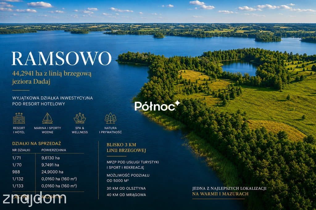 44,29 ha | 3 km linii brzegowej |MPZP|Resort Hotel