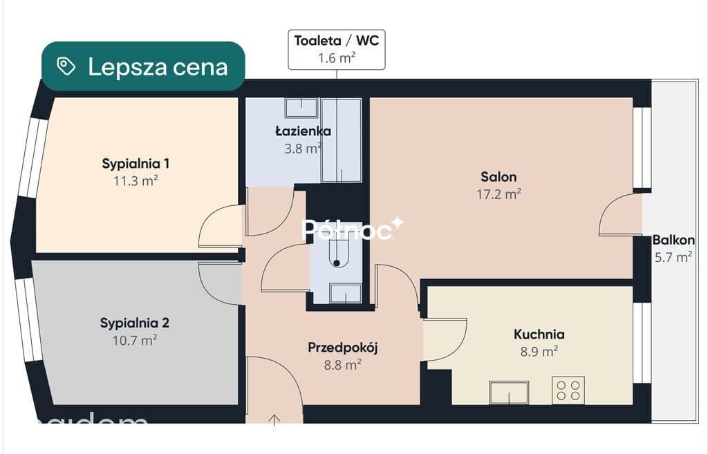 Mieszkanie / 3 pokoje + balkon / Muchobór Mały - zdjęcie 17