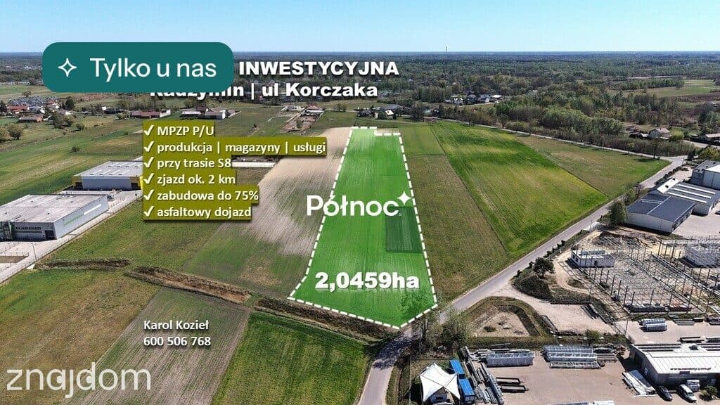 Działka przemysłowo-usługowa | 20459 m² | S8 - 2km
