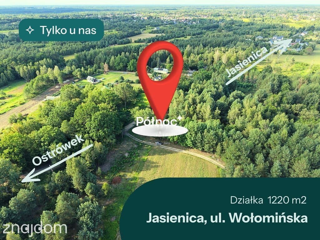 Działka w otoczeniu lasu. Jasienica gm. Tłuszcz.