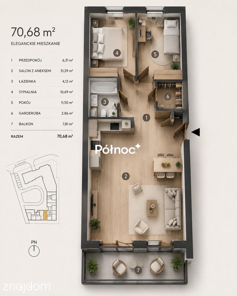 Apartament 70,68 m2 I Nowy Czechów I ul. Kameralna - zdjęcie 2