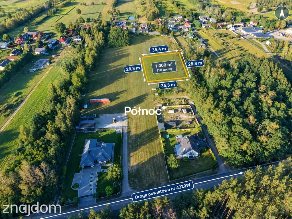 Działka budowlana 1000 m² Karolew, gm. Dąbrówka WZ