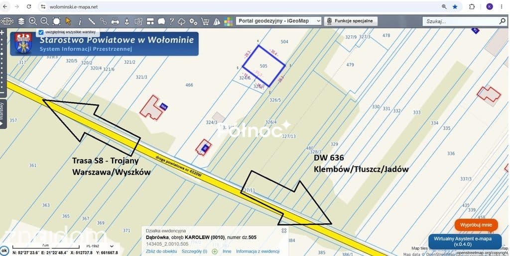 Działka budowlana 1000 m² Karolew, gm. Dąbrówka WZ - zdjęcie 2