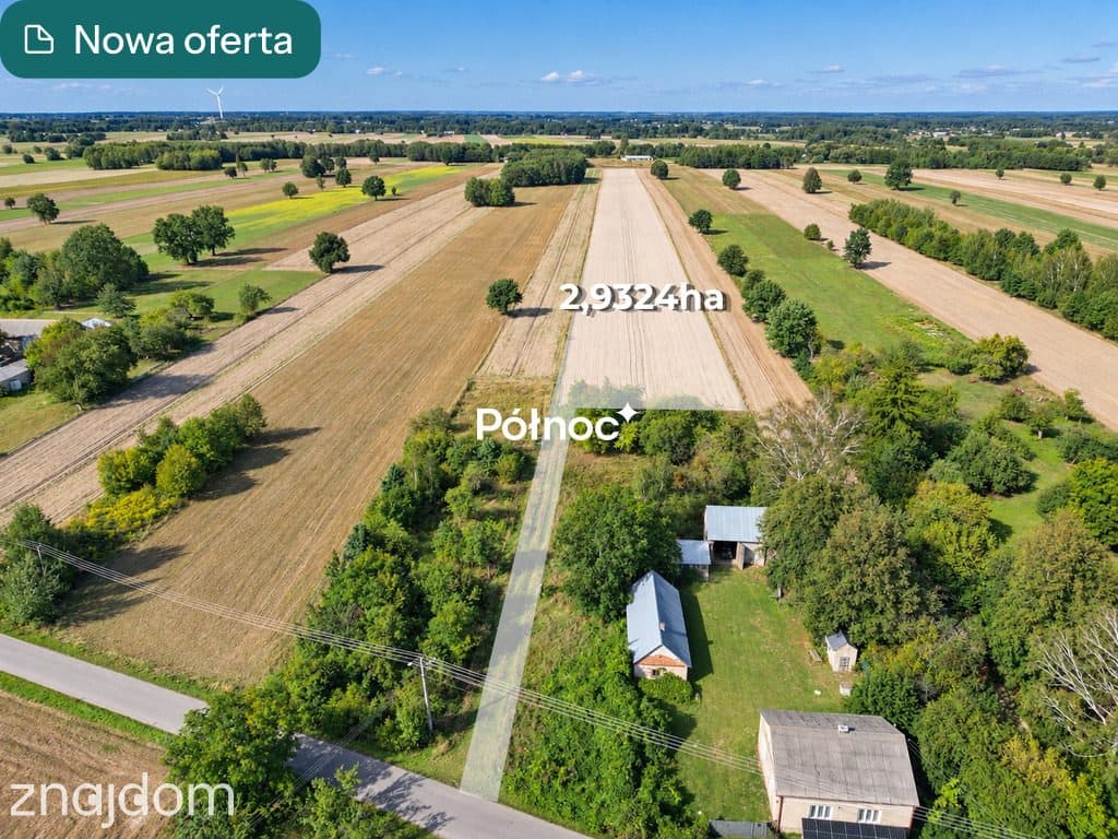 Zadbana działka rolna 2,93 ha – Kamionka