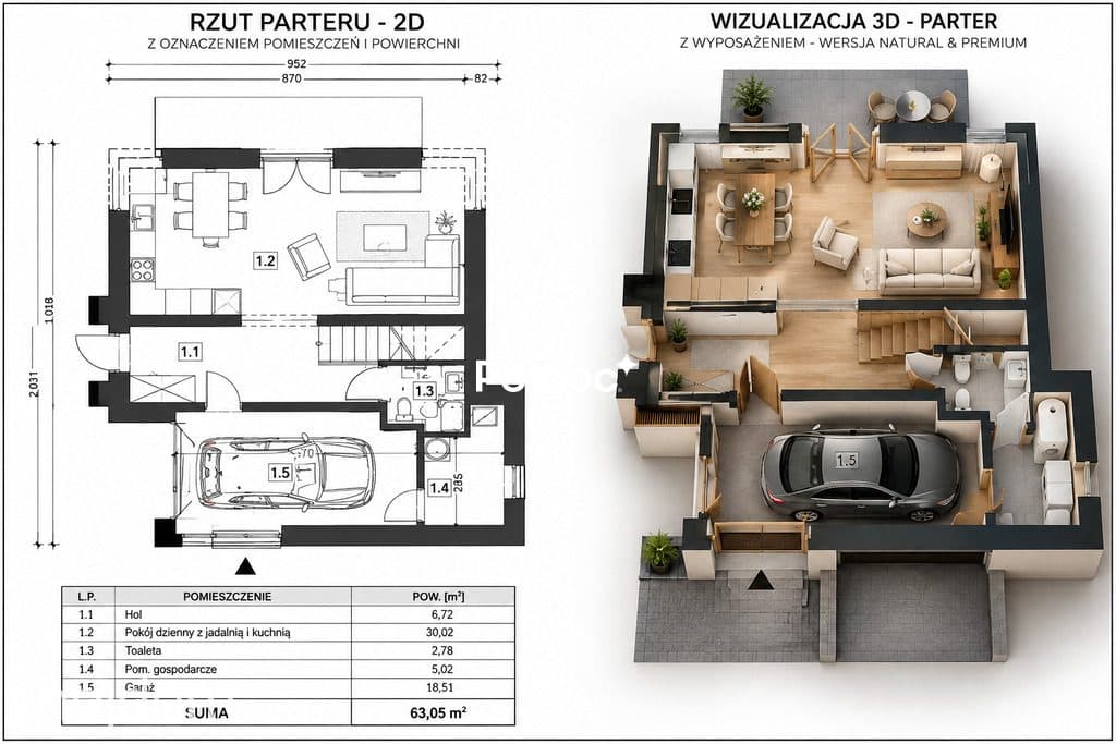 Nowy bliźniak 127,70 m² | Brzezie | Garaż | Działka - zdjęcie 3