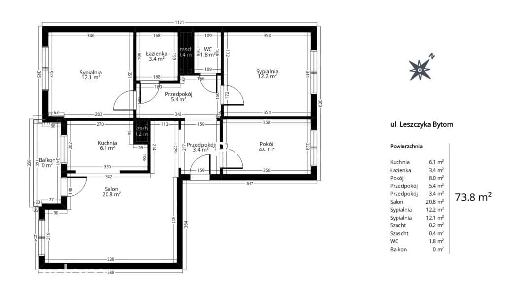 4 pokoje z balkonem | 74 m² | Osiedle Na Wzgórzu - zdjęcie 20