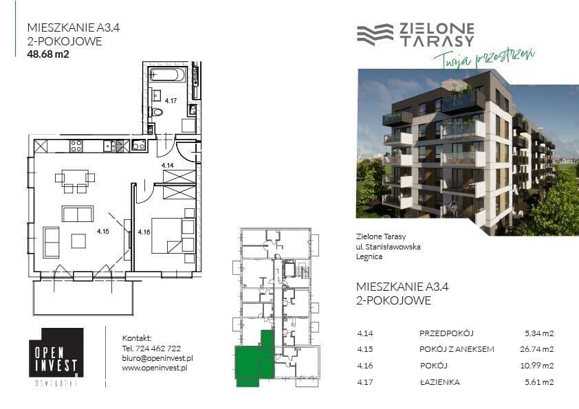 Zielone Tarasy, 2 pokoje, balkon, winda - zdjęcie 8