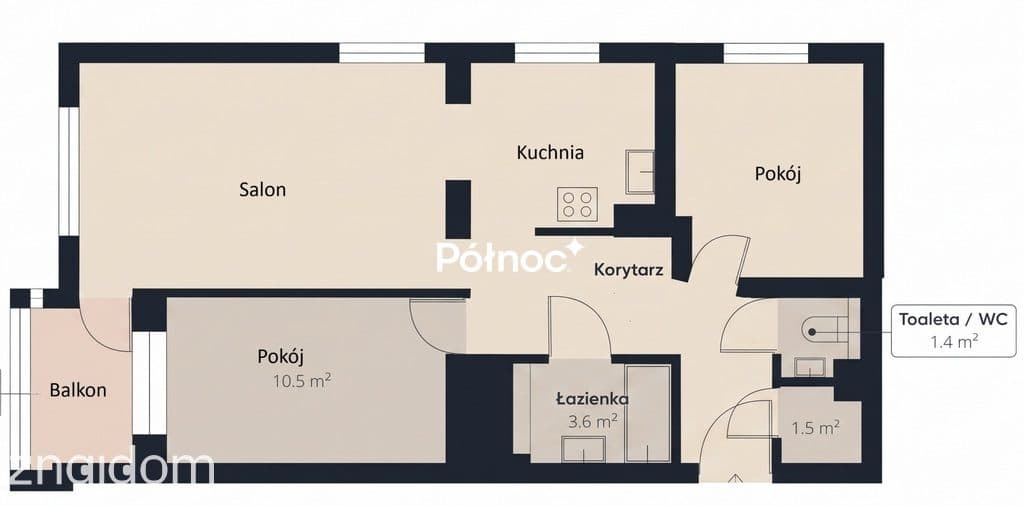 3 pokoje 60,5 m² | Bojary | garaż | parter - zdjęcie 4