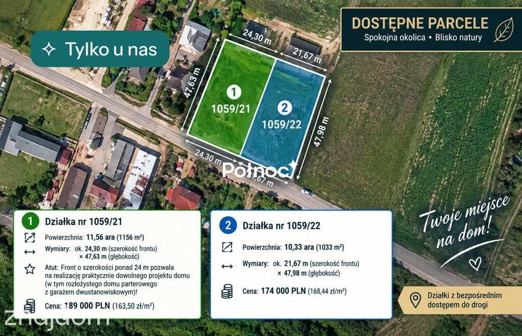 Działka budowlana 11,56 a | MPZP | Strzeszkowice