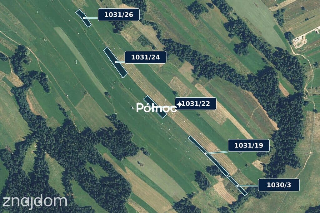Groń – pakiet 5 działek rolnych, 7099 m²