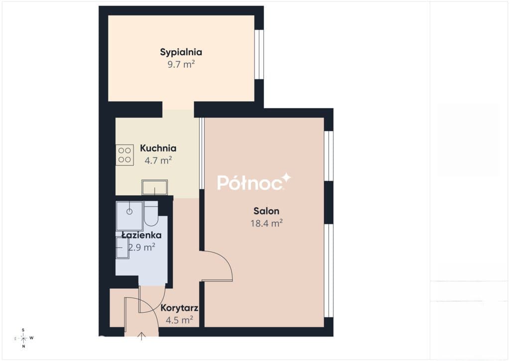 Mieszkanie inwestycyjne 42,18 m² | Centrum | 2–3 pokoje - zdjęcie 7
