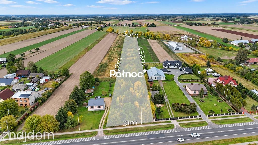Działka 1,49 ha – Sławacinek Nowy, dojazd z dwóch stron