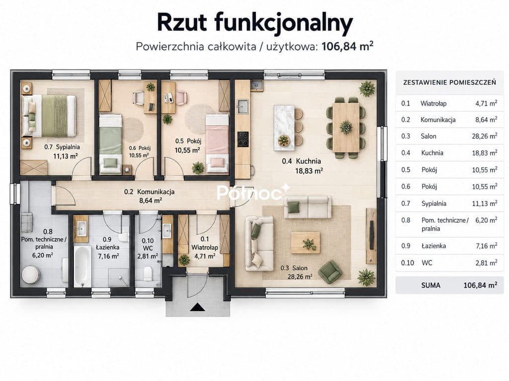 Nowoczesny dom parterowy | 4 pokoje | Tomice - zdjęcie 14