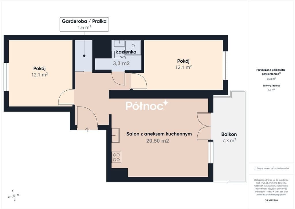 3 pokoje 55 m2 na Wygodzie - blok 2022 r. - zdjęcie 12