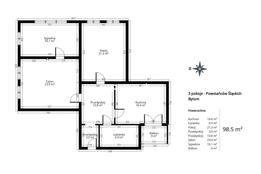3 pokoje | 98,44 m2 | Śródmieście - Powstańców Śląskich - zdjęcie 20