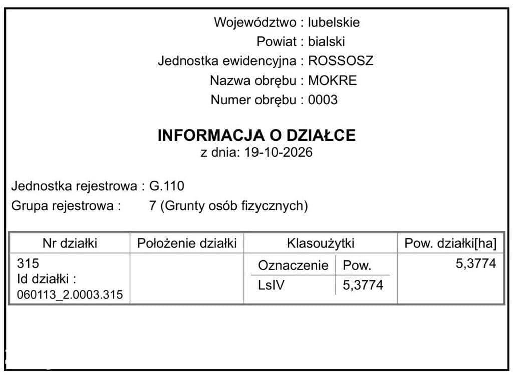 Las na sprzedaż Mokre gm. Rossosz - udział - zdjęcie 5