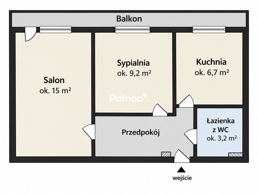 Mieszkanie 43,7 m2, 2 pok. Felin - zdjęcie 6