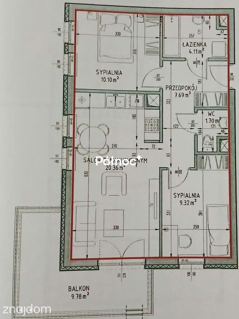 Mieszkanie 56,64 m² | 3 pokoje | duży balkon | miejsce parkingowe - zdjęcie 14