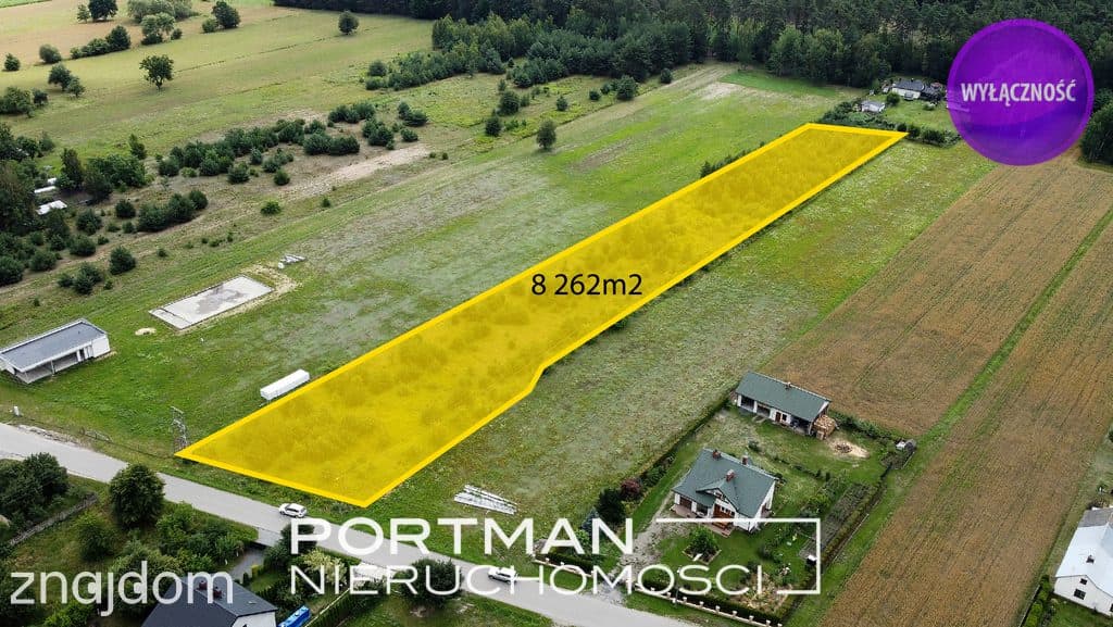 Działka NA SPRZEDAŻ 8262m2, MPZP, OSIECK