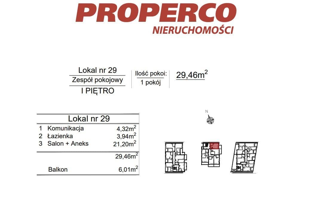 Zespół pokojowy, 1pok., 29,46m2, 1p., ul. Klonowa - zdjęcie 7