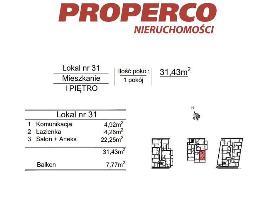 Mieszkanie, 1pok., 31,43m2, ul. Klonowa - zdjęcie 6