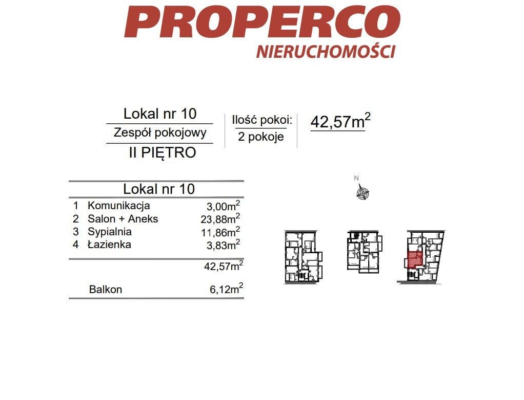 Zespół pokojowy 2pok., 42,57m2, ul. Klonowa - zdjęcie 7