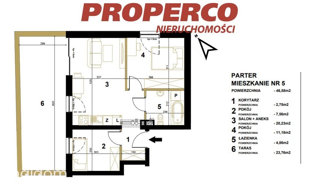 Mieszkanie 2pok., parter, 40,35m2, Kielce, Czarnów - zdjęcie 5