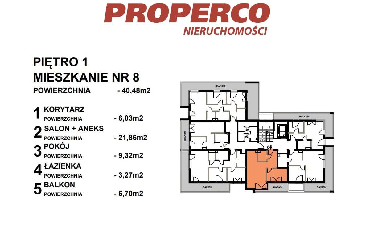 Mieszkanie 2pok., 1pię., 40,48m2, Kielce, Czarnów - zdjęcie 6