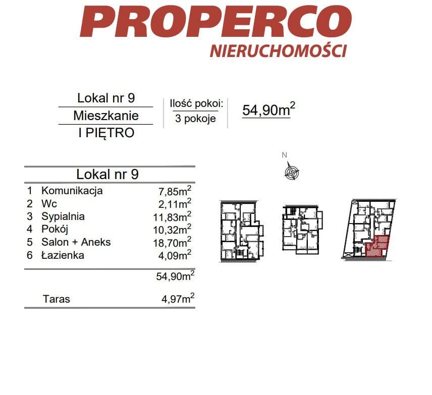 Mieszkanie 3pok., 54,90m2, ul. Klonowa - zdjęcie 6