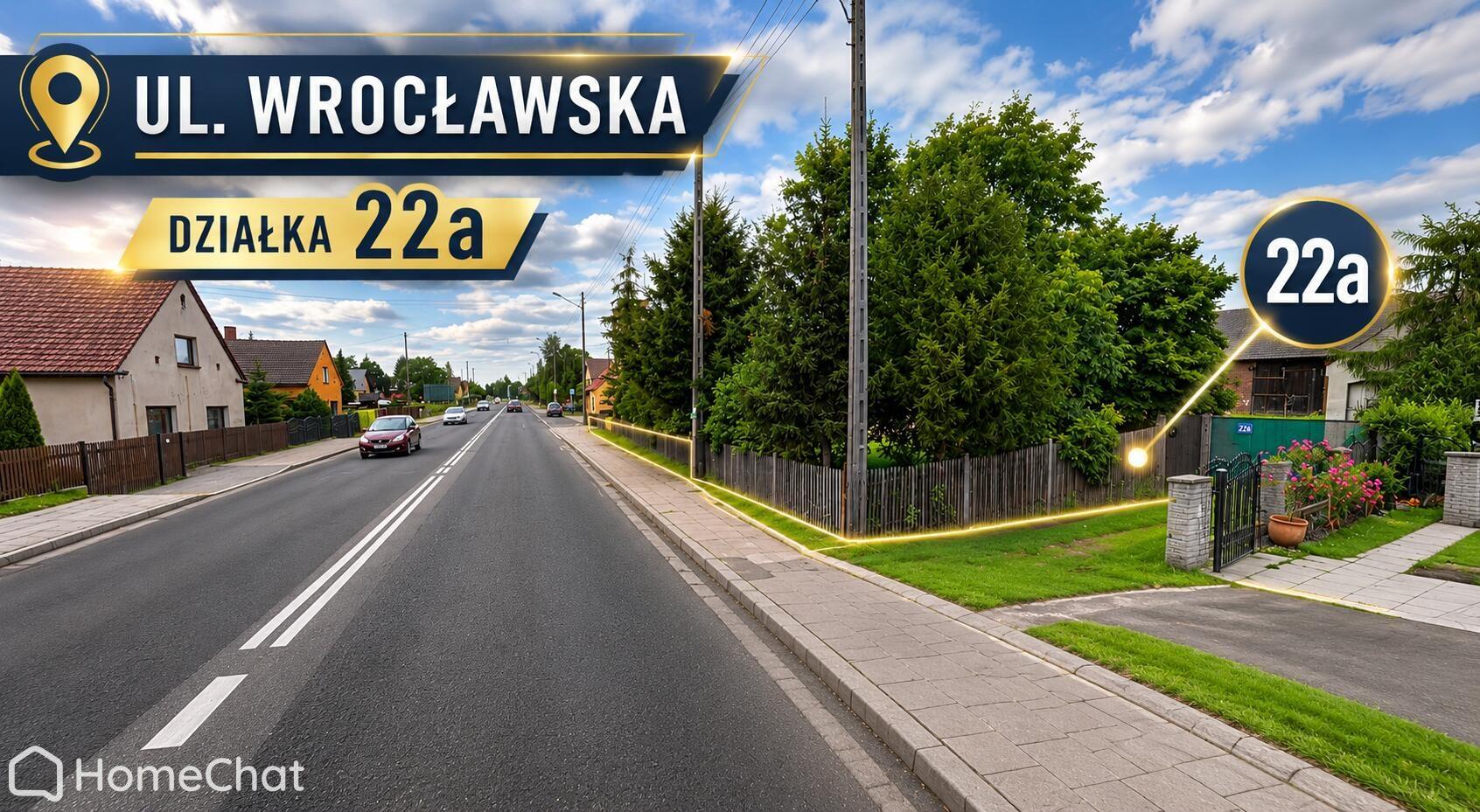 Wrzoski, ul. Wrocławska 22a pod budowe domu lub usługi