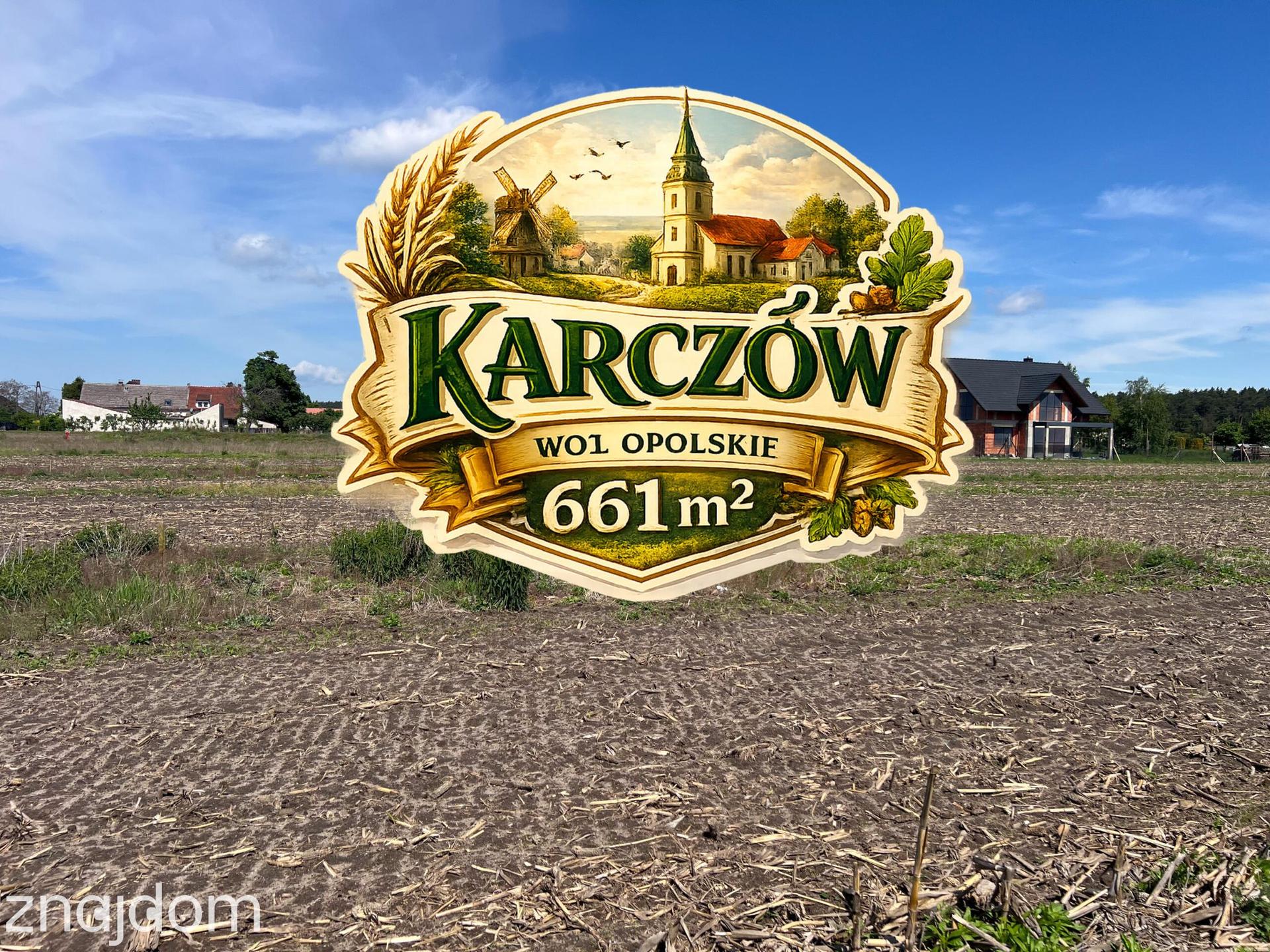 Działka budowlana z WZ 661 m² — Karczów, gm. Dąbrowa
