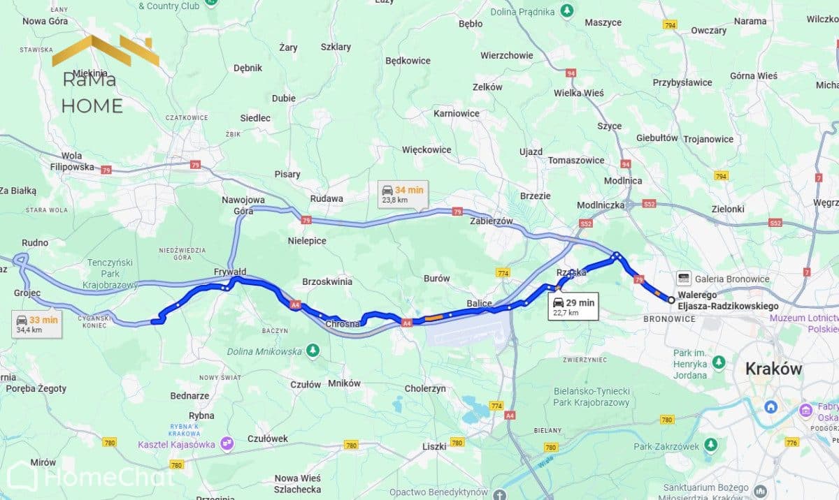 Działka budowlano - rolna Zalas gmina Krzeszowice