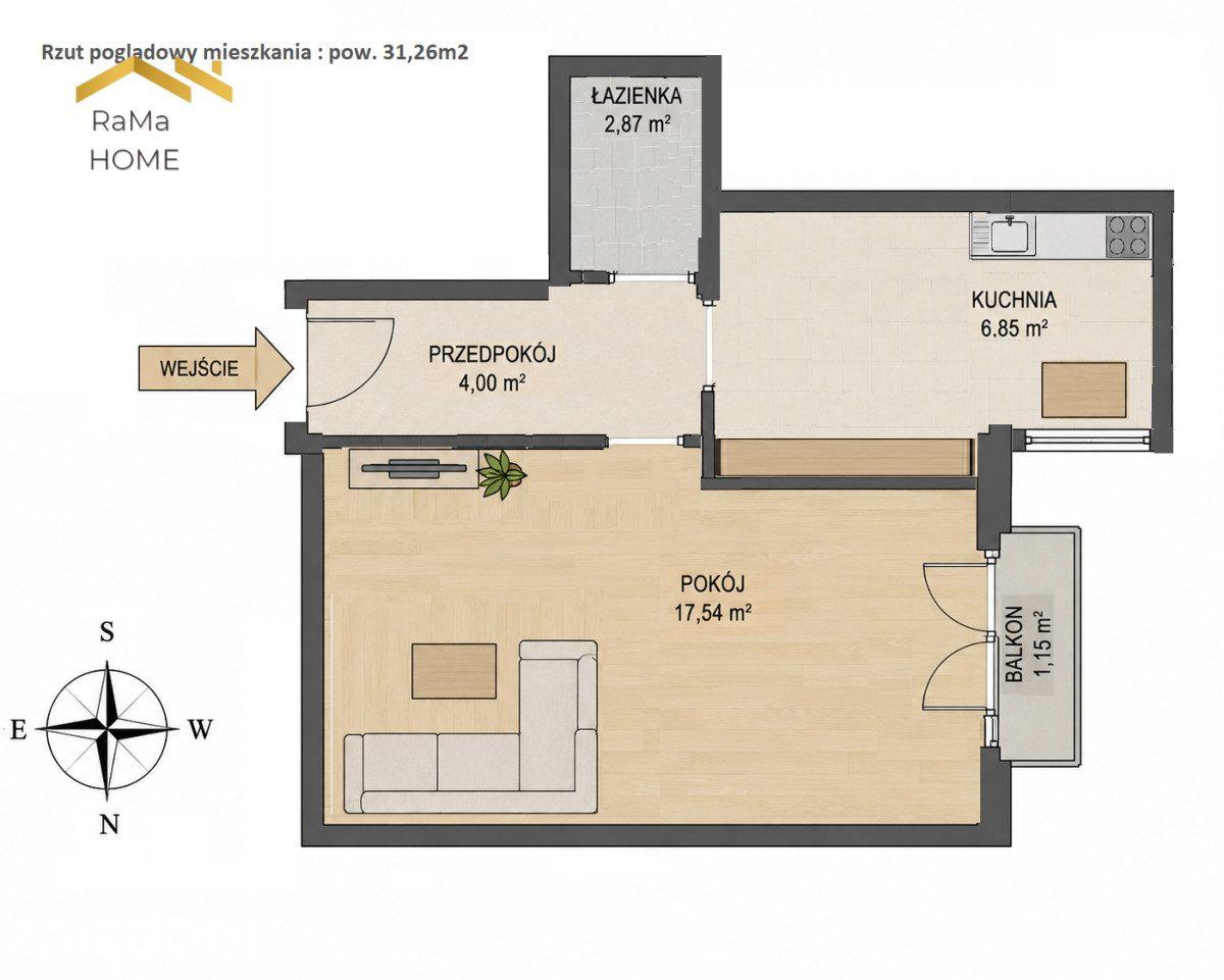 Mieszkanie 31m2 | Grzegórzki | Balkon - zdjęcie 12