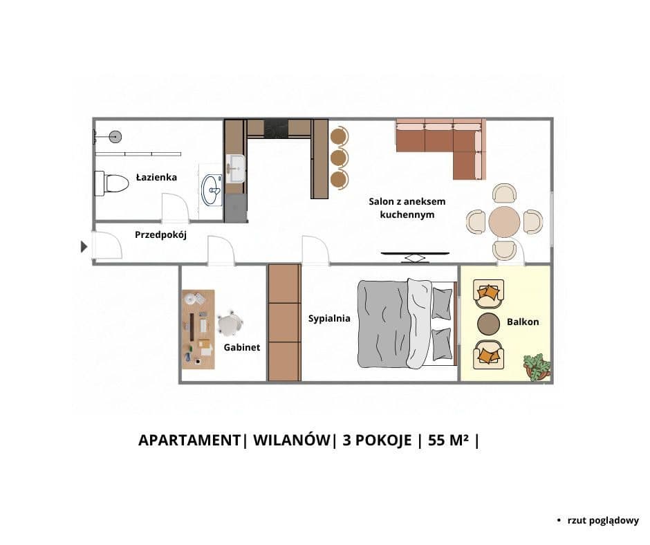 Wilanów | 2 pokoje + gard. | balkon | garaż - zdjęcie 19