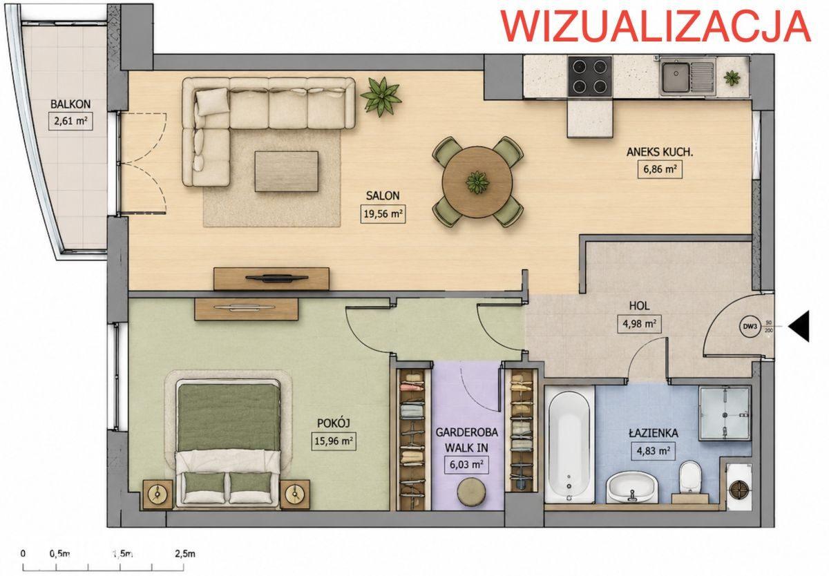 2 pokoje | Widok | Balkon | 52 m2 - zdjęcie 21