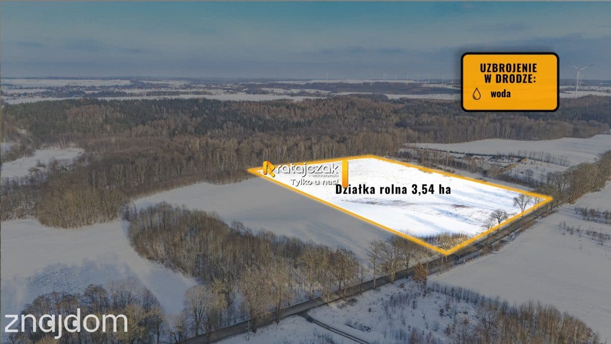 3,54 HA ROLNA | MIERZYNO | PRĄD | DROGA ASFALTOWA
