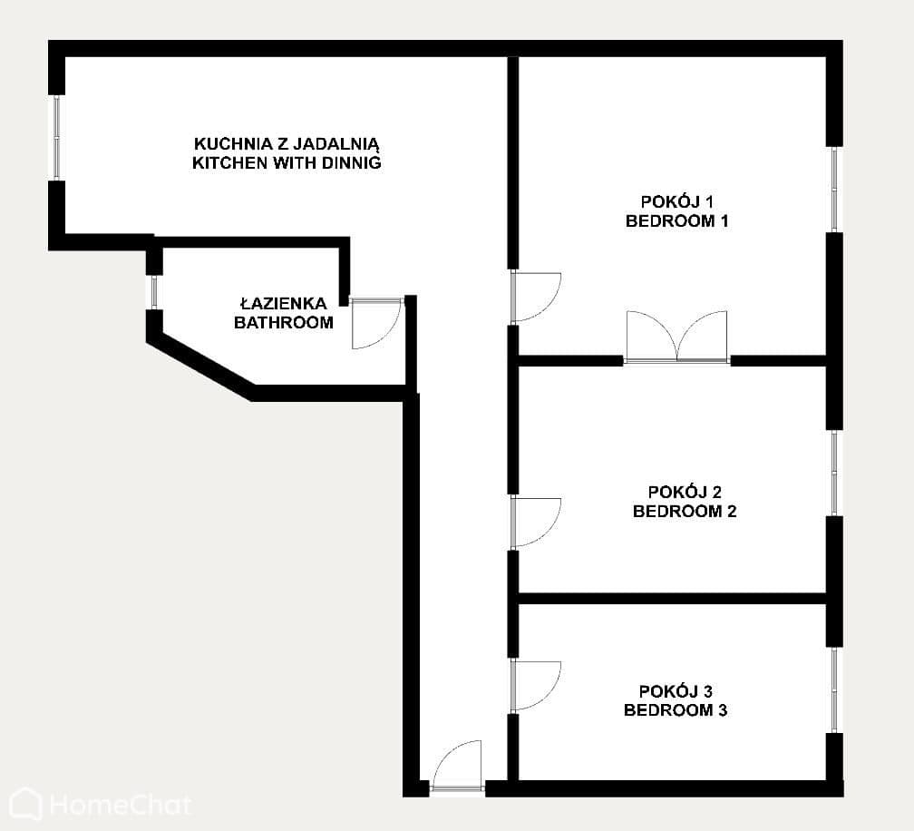 ENG| Stare miasto 80m2 , plac na groblach, 3 pok.