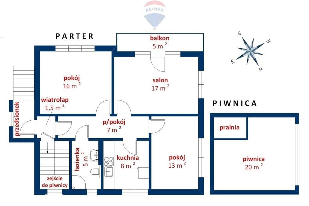Parter domu 68m2 z balkonem i ogrodem