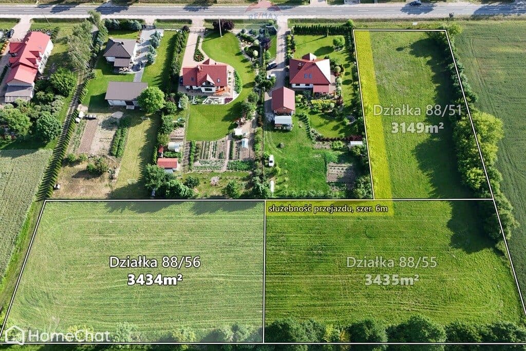Działka rolno-budowlana 3434m2, Łaziska