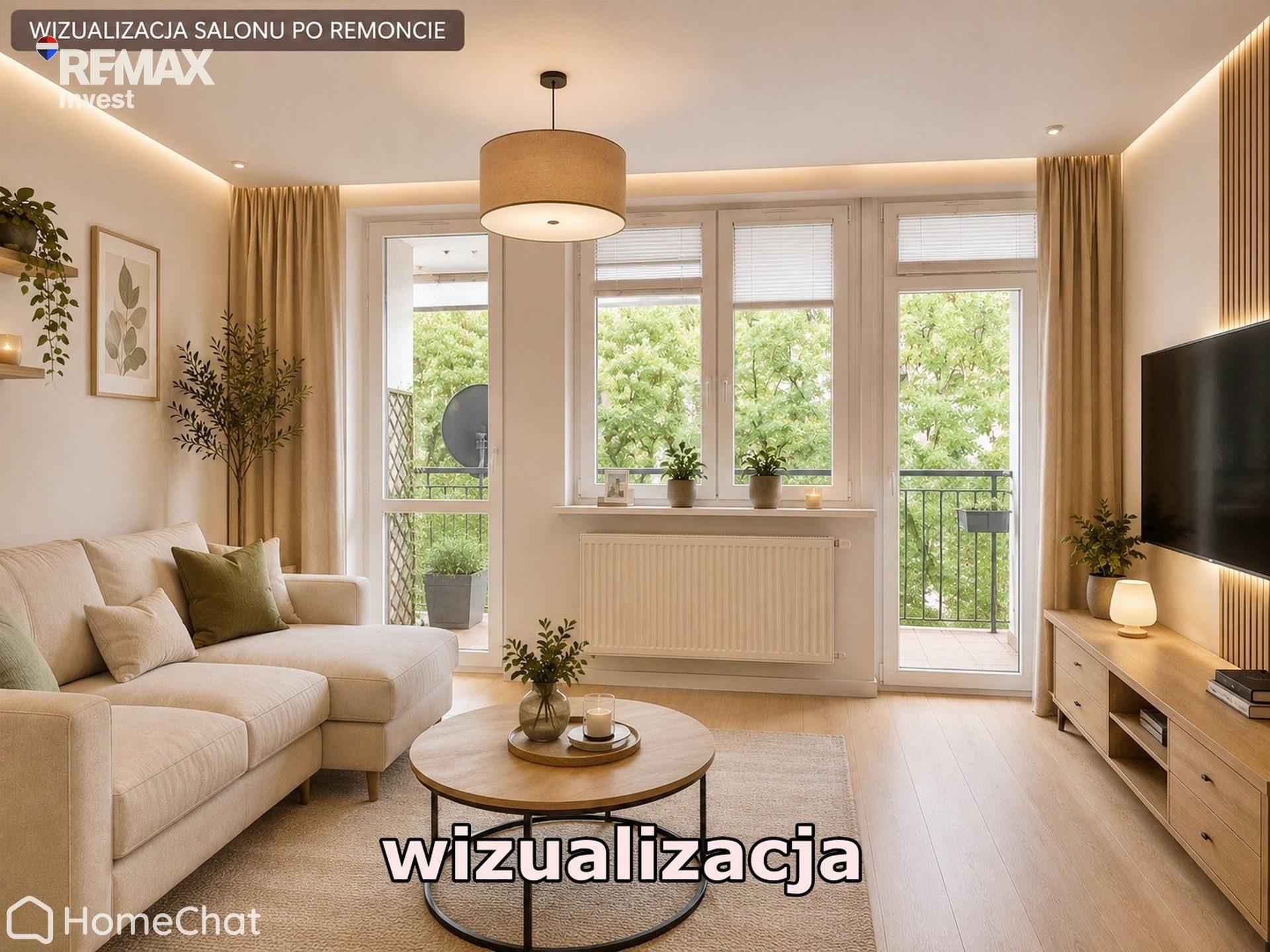 Balkon, zieleń i centrum miasta