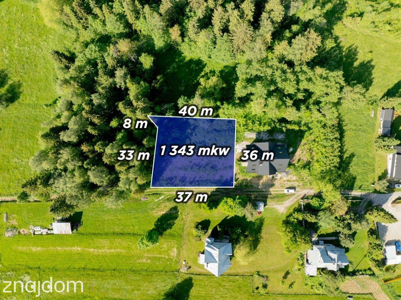 Działka przy ul. Wierch Głodowski Bukowina Tatrzańska 1343m2 - zdjęcie 2