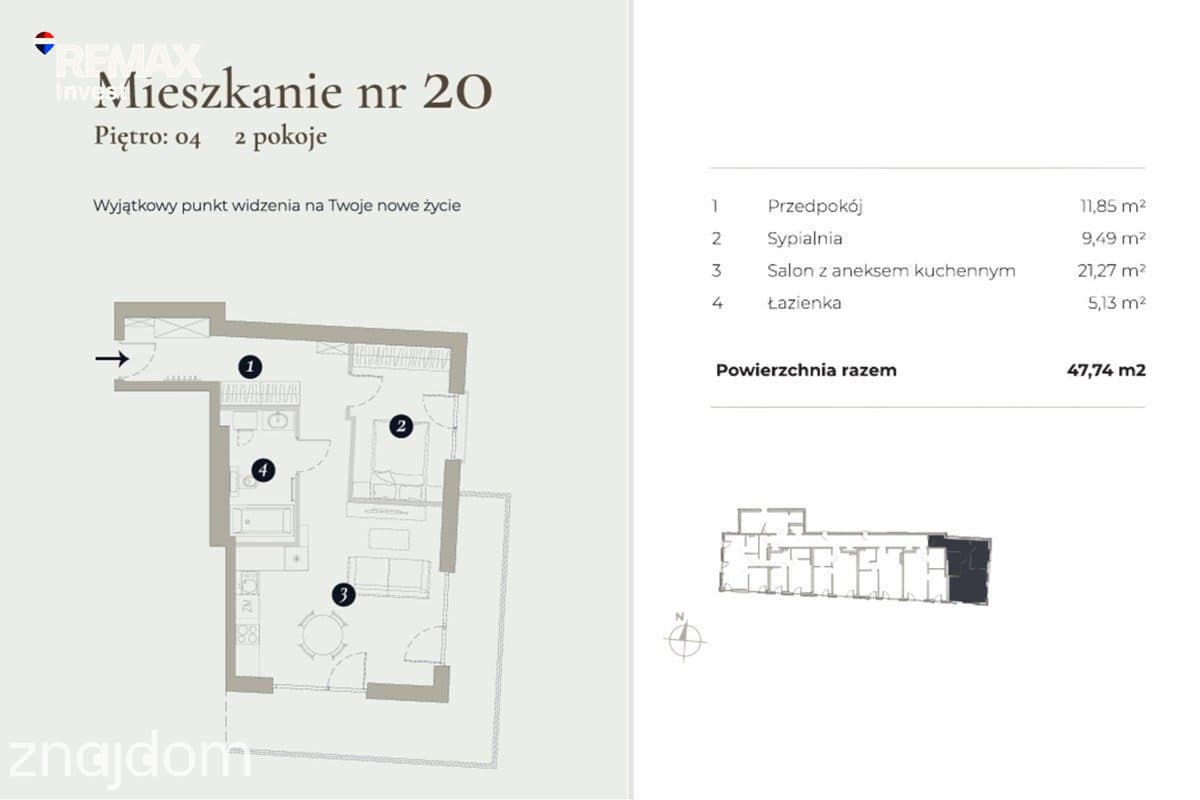 2 pokoje | 47,74 m² | Widok na Beskidy - zdjęcie 4