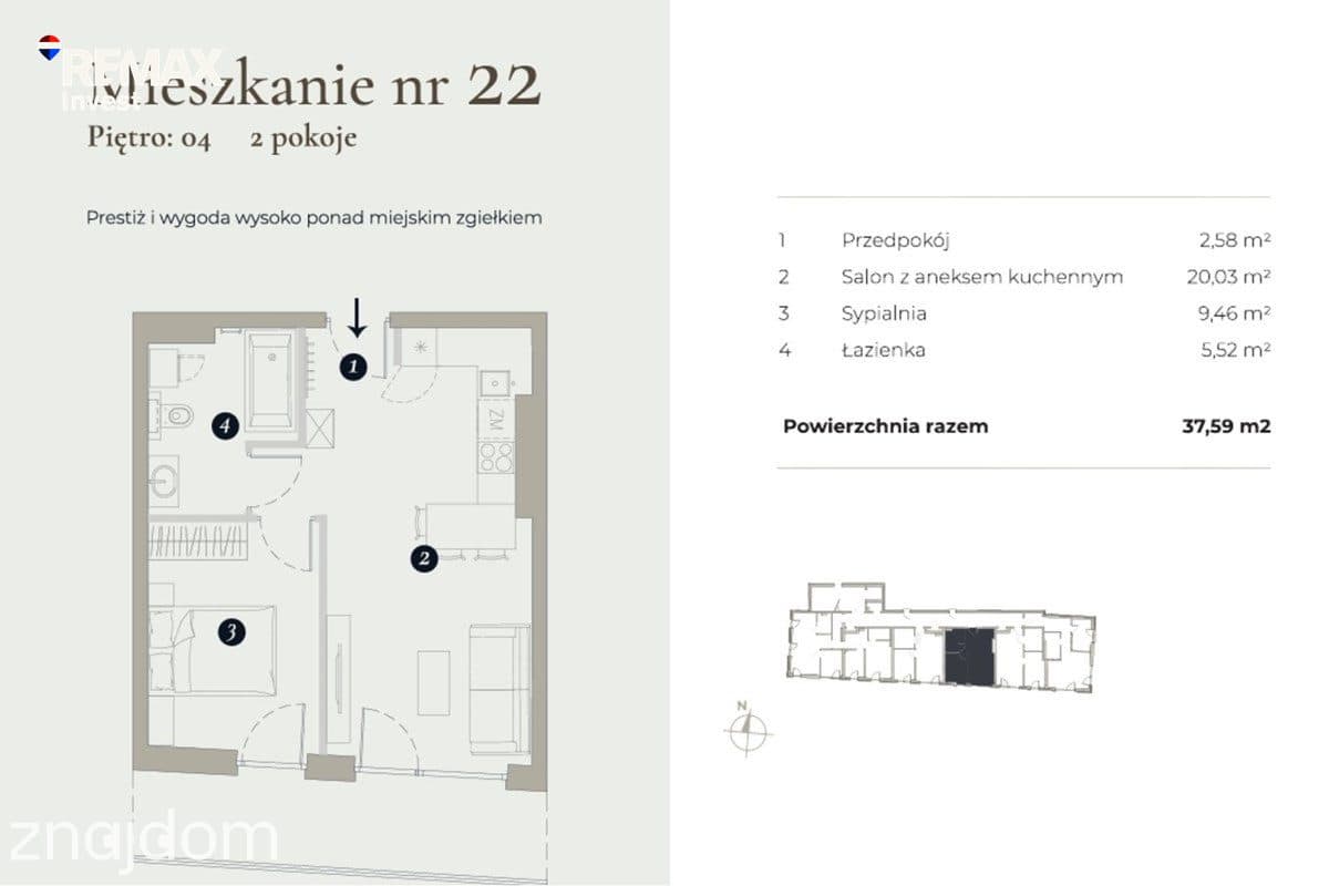 2 pokoje | 37,59 m² | Balkon + widok na Beskidy - zdjęcie 14