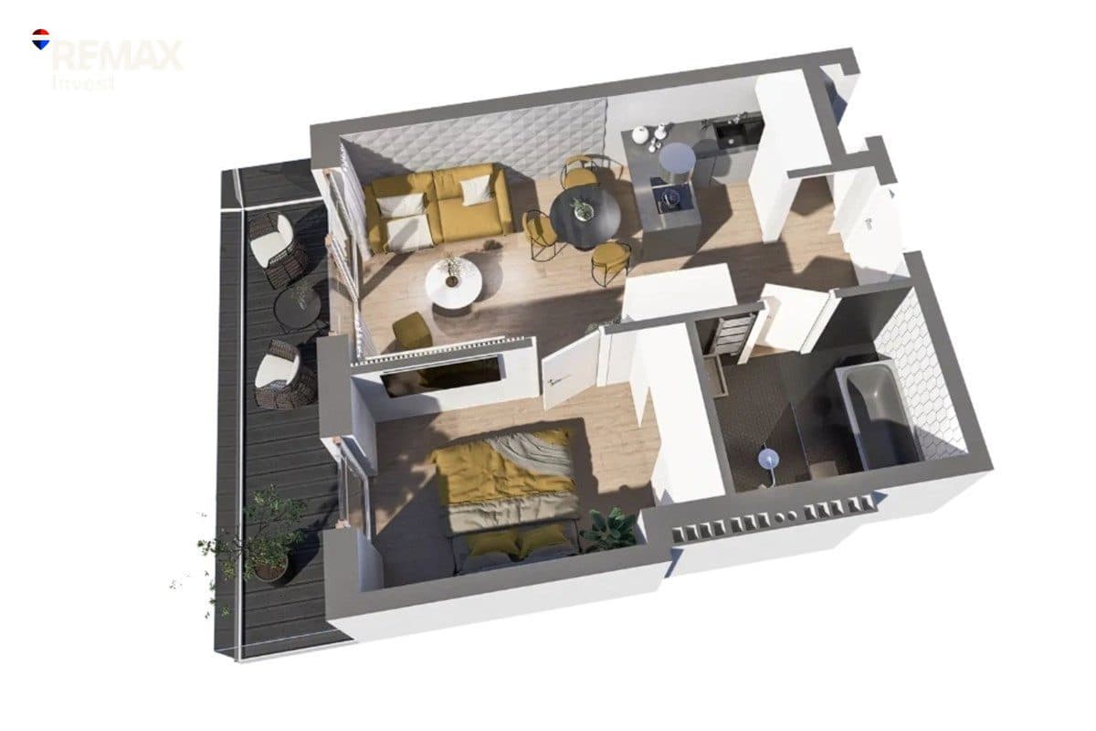 2 pokoje | 38,92 m² | Balkon z widokiem - zdjęcie 5