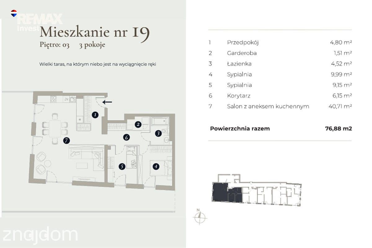 3 pokoje | 76,88 m² | Taras i widok na Beskidy - zdjęcie 14