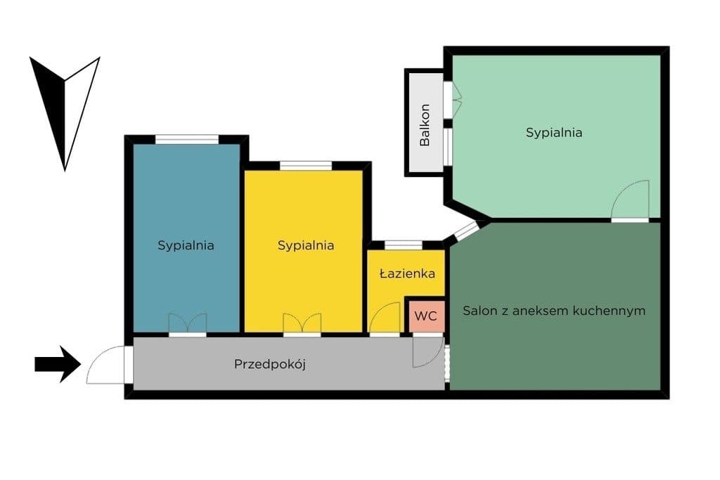 90 m², 4 pokoje, Piotrkowska + parking