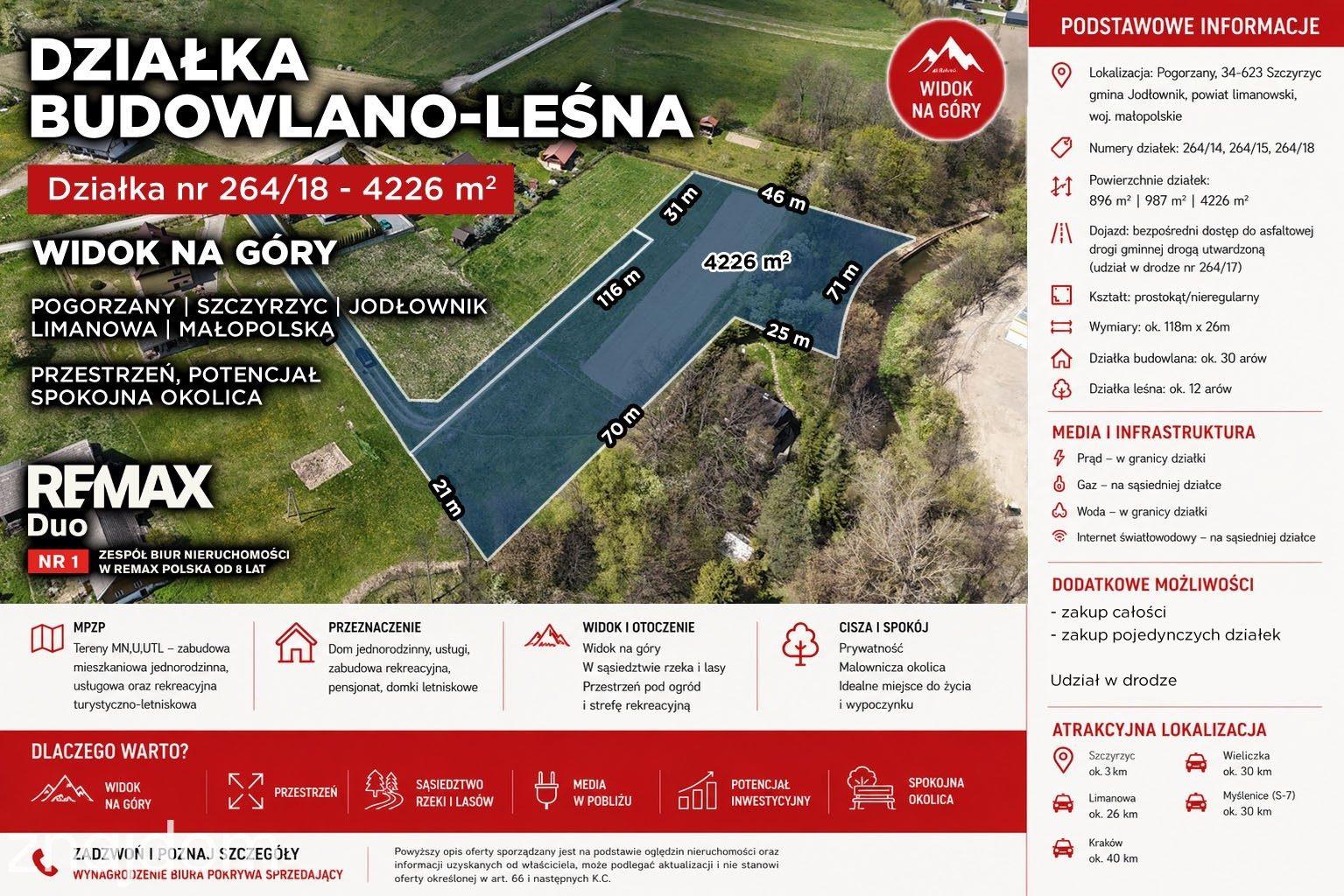 Działka budowlana, 4226 mkw, Pogorzany, Szczyrzyc - zdjęcie 2