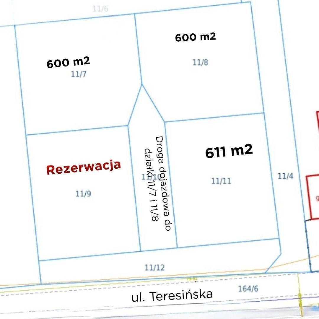 Działka 611 m², Ruda k. Radzymina, MPZP, media