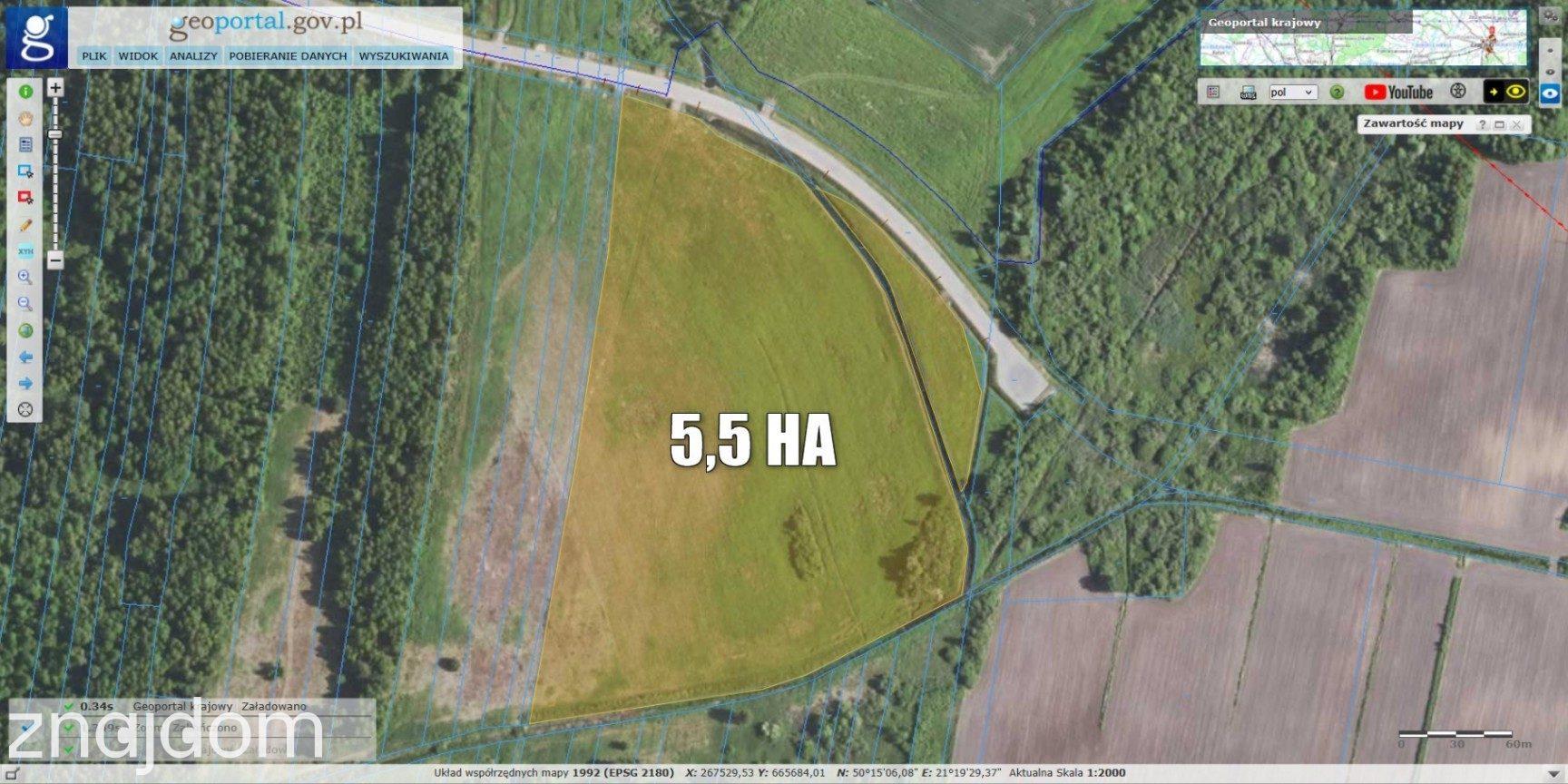 Działka przemysłowa | 5,5 HA | Podborze | Mielec | Strefa ekonomiczna
